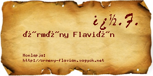 Örmény Flavián névjegykártya